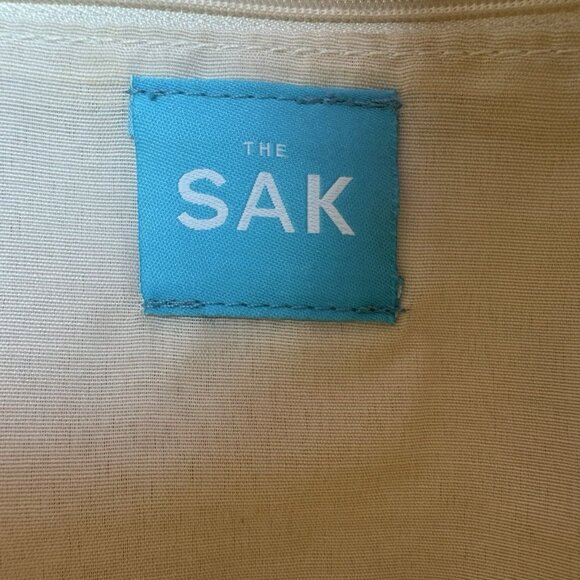 The Sak Hobo Beige Cream Woven Crochet Shoulder Hobo Bag Purse Metallic Gold - Picture 6 of 15